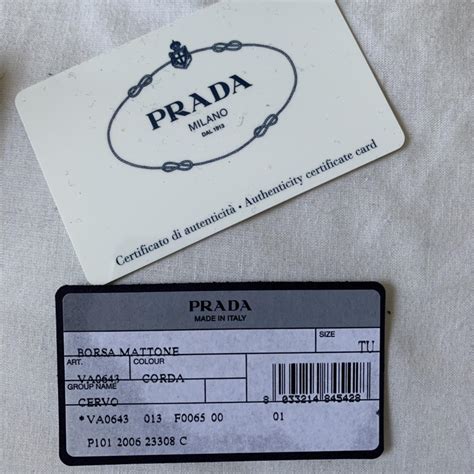 certificato di autenticità prada|prada logo.